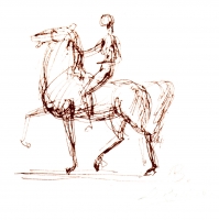 Arno Breker Reiter Lithographie handsigniert (AB 58)