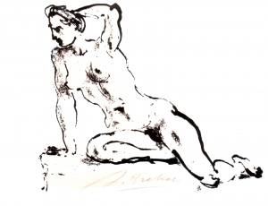 Arno Breker (AB 53) handsignierte Weihnachtskarte 1984 Büttenpapier