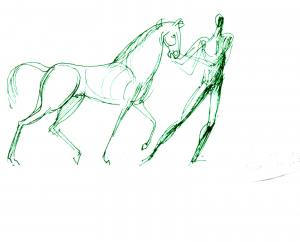 Arno Breker - Pferd und Mann (AB 56) handsignierte Lithographie