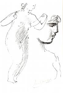 Arno Breker Weiblicher Akt handsignierte Skizze (AB 60)